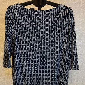 Ann Taylor Factory Blue and White Patterned Blouse